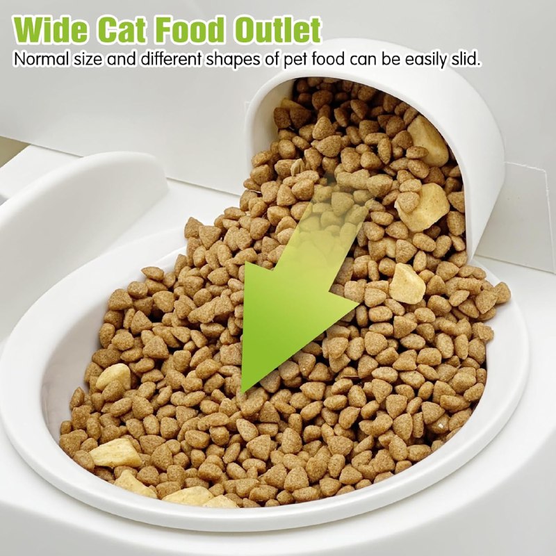 Fhiny 2-in-1 Gravity Cat Feeder & Water Dispenser with Detachable Stainless Steel Bowls