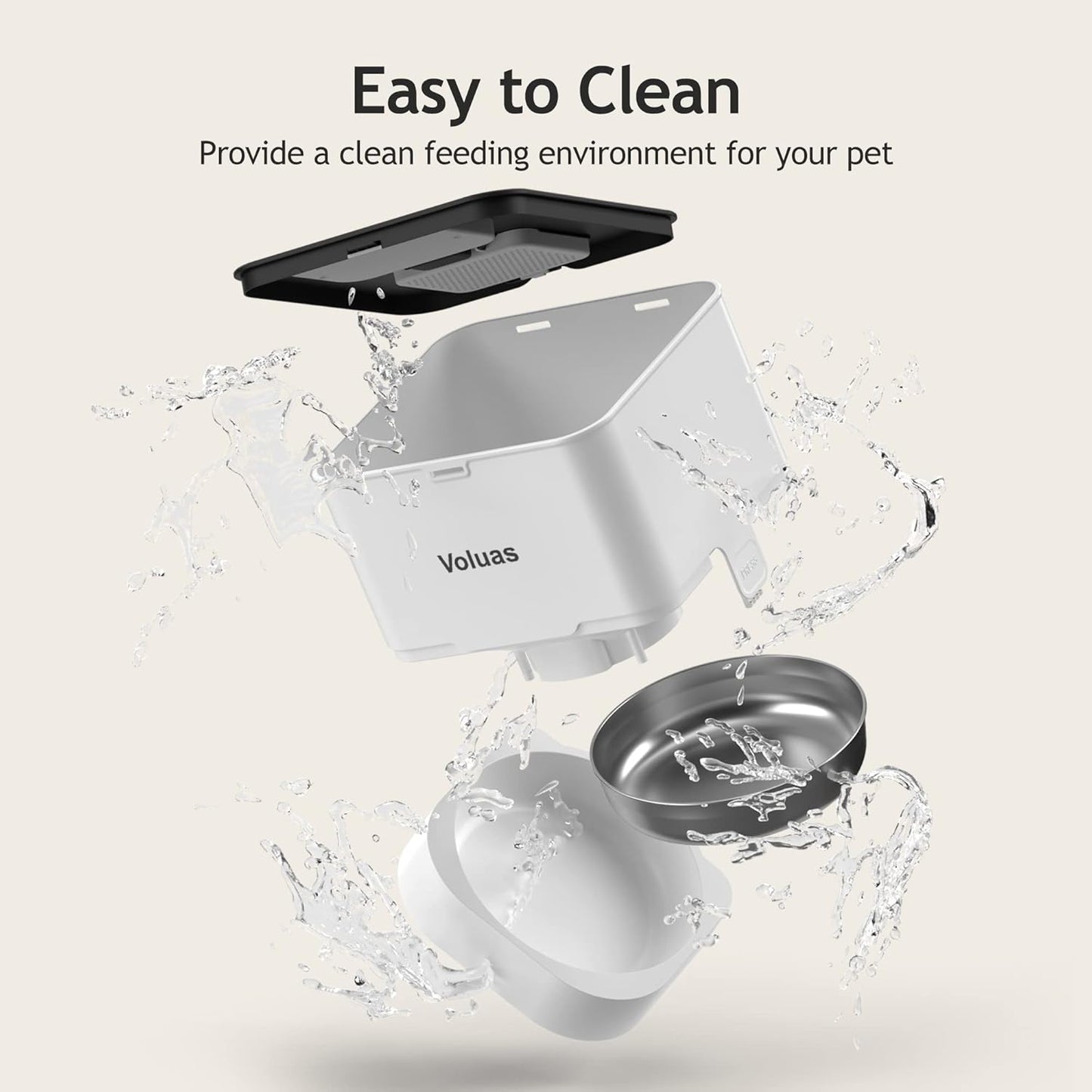VOLUAS Automatic Feeder for cats and dogs with timer