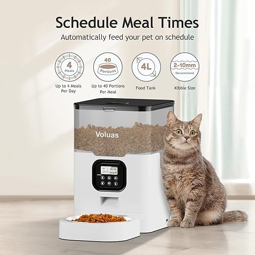 VOLUAS Automatic Feeder for cats and dogs with timer
