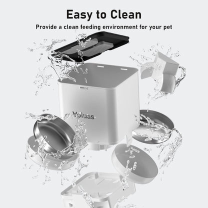 Voluas 6L Dual Automatic Cat Feeder with Stainless Steel Bowls